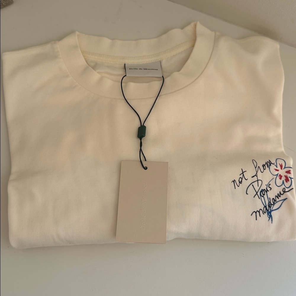 Drole de Monsieur Ivory Crewneck T-Shirt - Picture 2 of 6